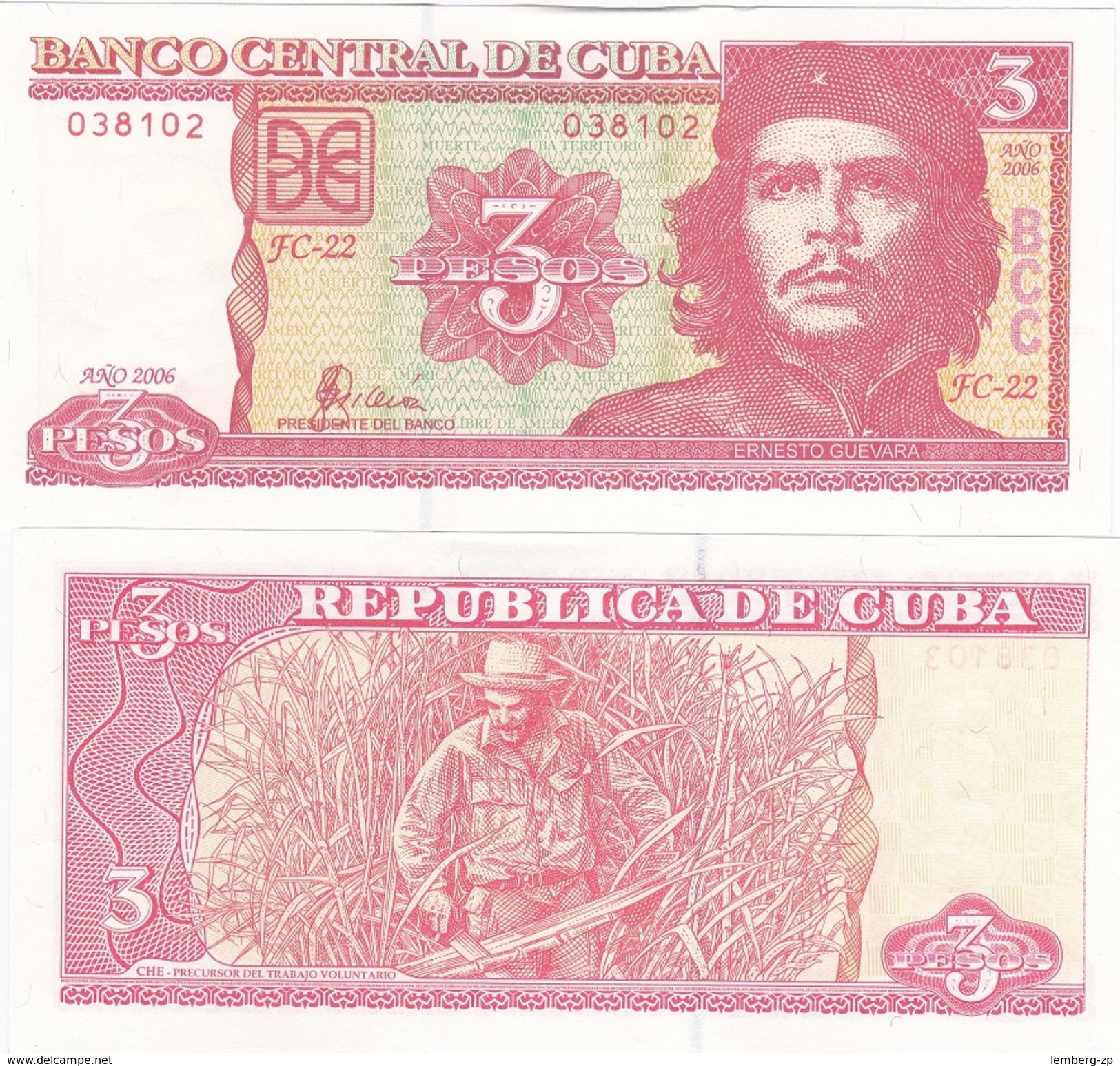 Cuba - 3 Pesos 2006 UNC Lemberg-Zp - Cuba