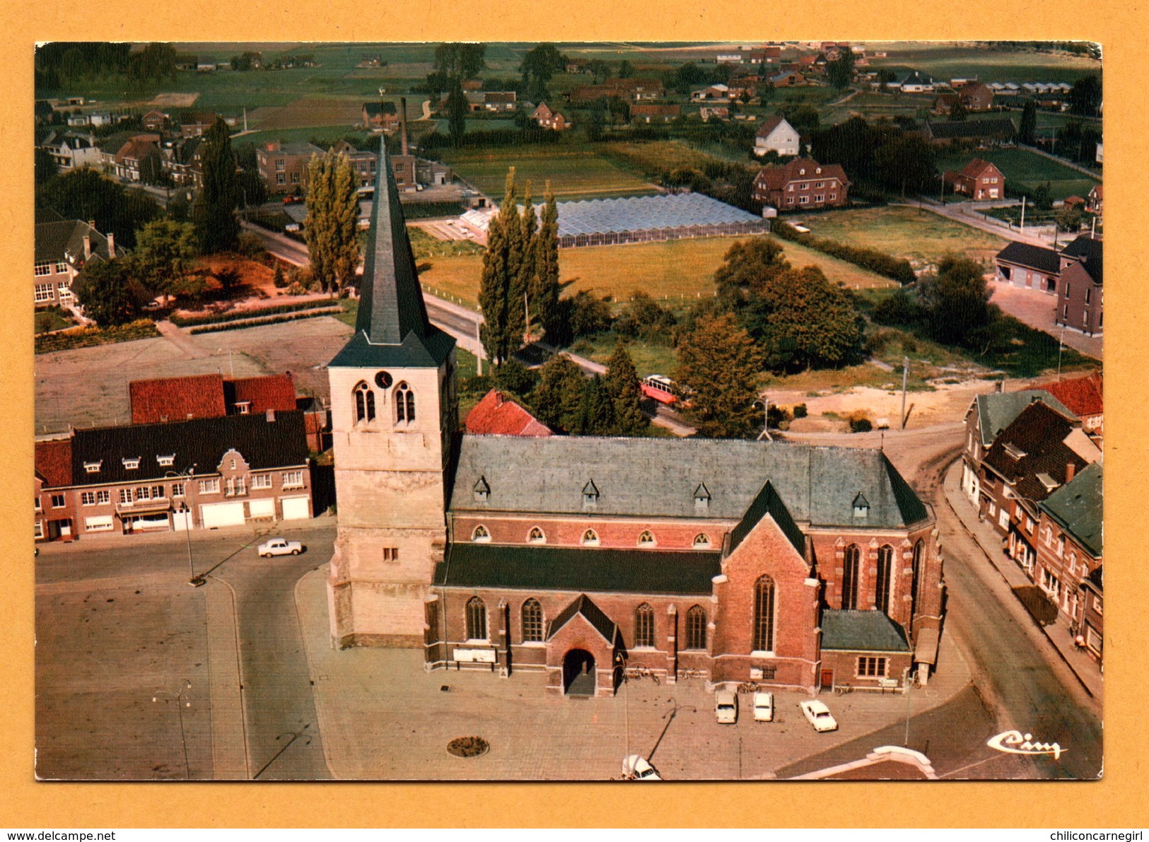 Bocholt - Luchtopname - De Kerk - Vieilles Voitures - Uitg. SCHETZ - CIMCROME - CIM - Color - Bocholt