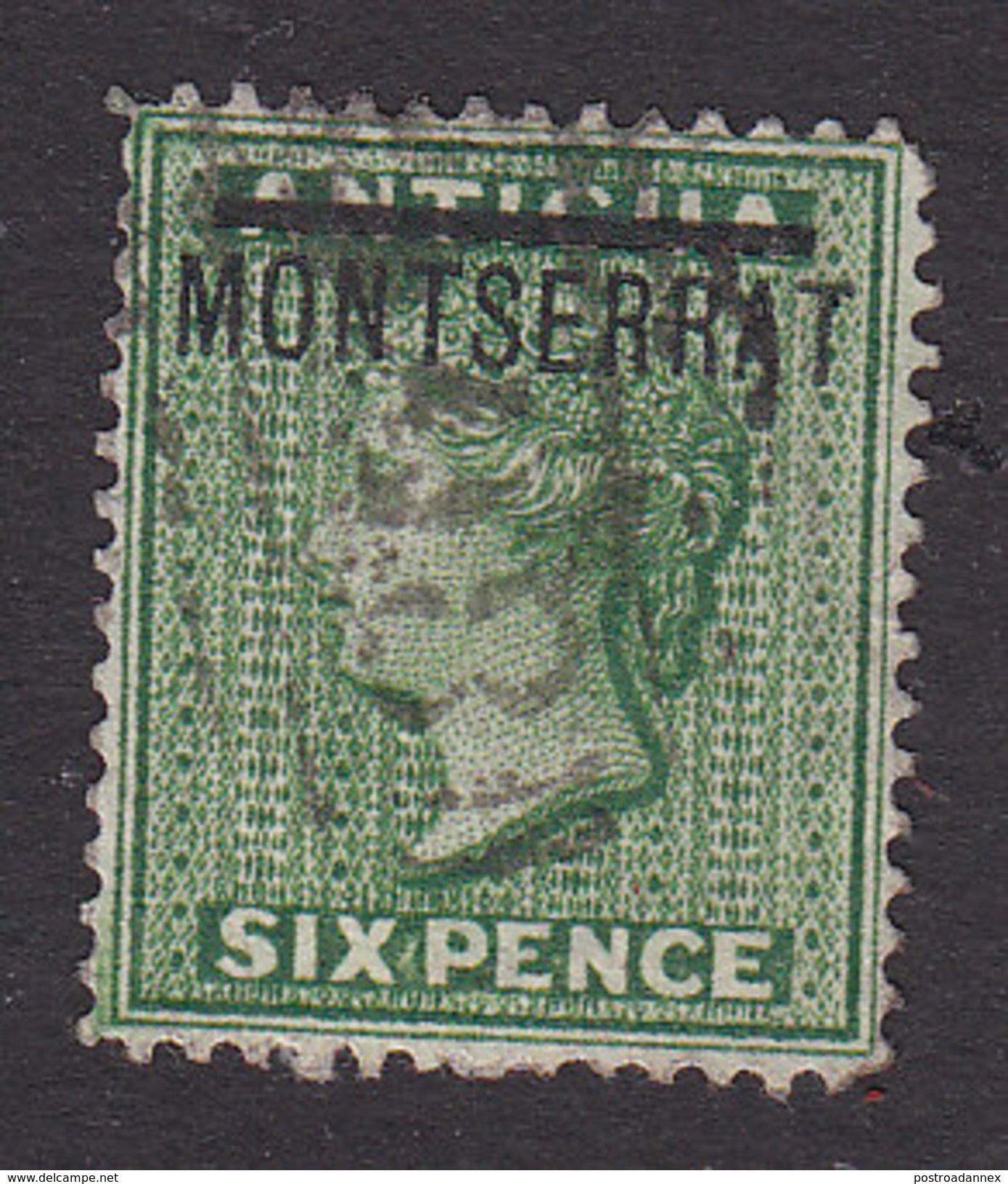 Montserrat, Scott #2, Used, Victoria Overprinted, Issued 1876 - Montserrat