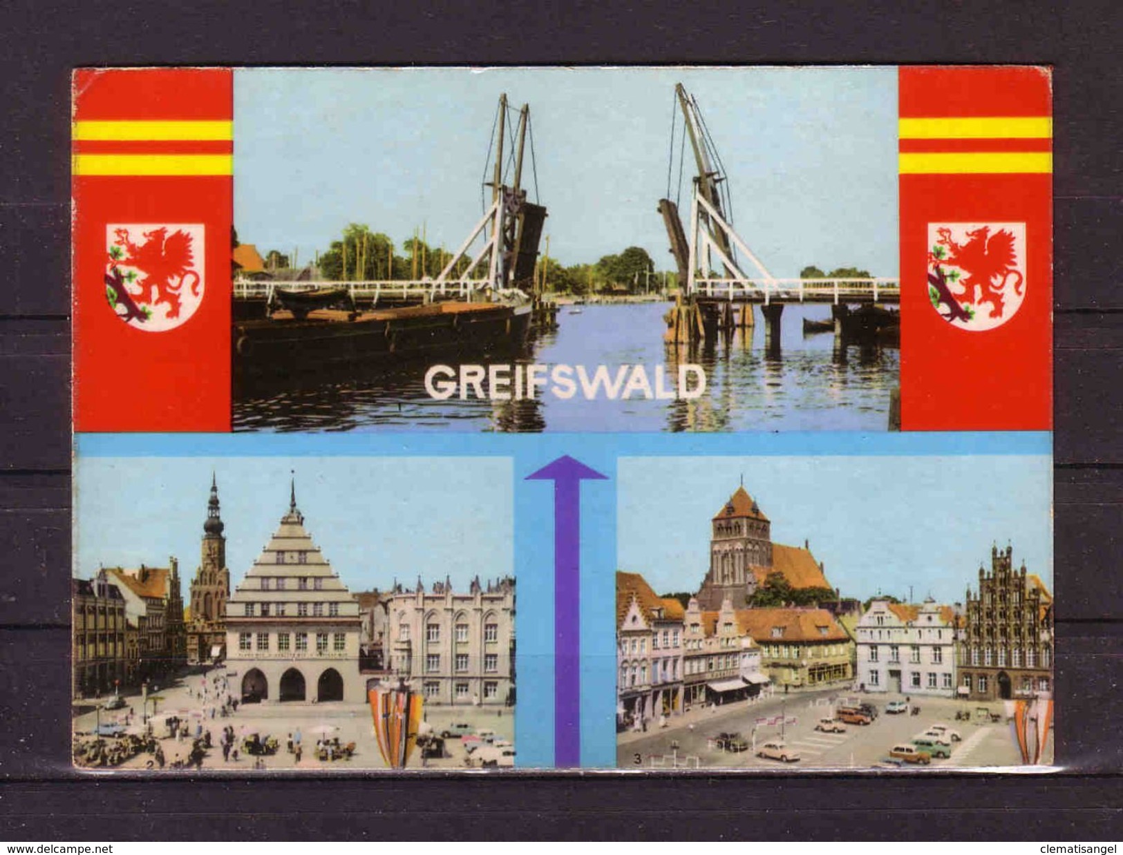 76f * GREIFSWALD * WIECKER BRÜCKE * RATHAUS * PLATZ DER FREUNDSCHAFT **!! - Greifswald