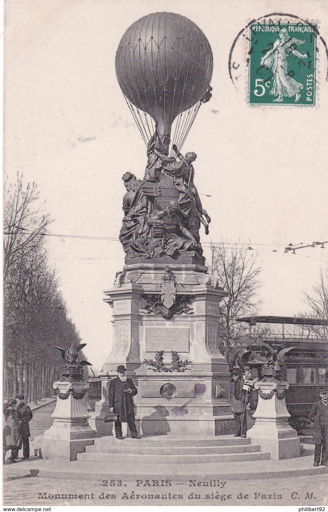 Guerre 1870-1871. Neuilly. Monument Des Aéronautes Au Siège De Paris. - Neuilly Sur Seine