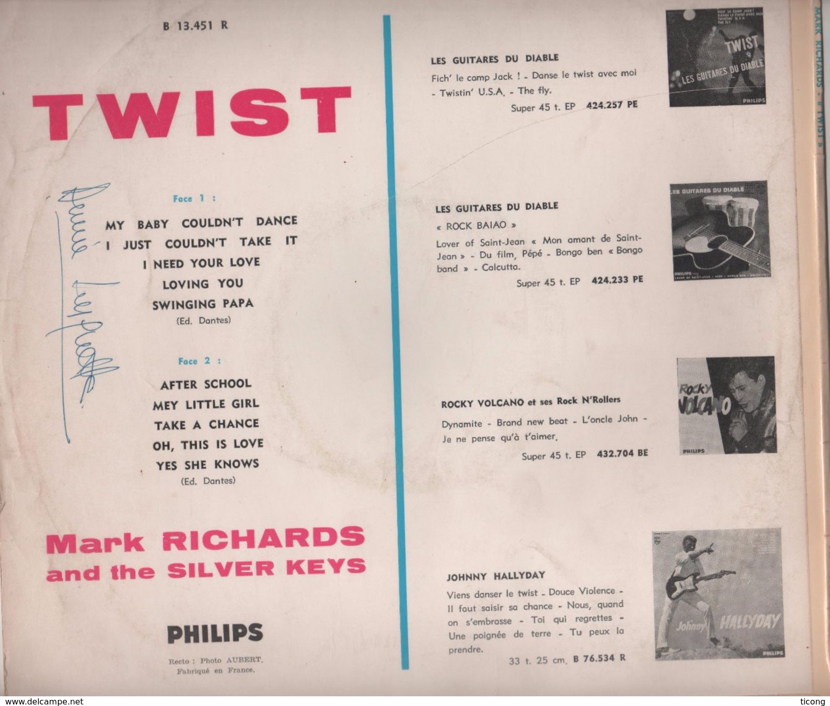 TWIST ORIGINAL USA - MARK RICHARDS AND THE SILVER KEYS - 33 TOURS PHILIPS 1961 - VOIR LES SCANNERS - Collector's Editions