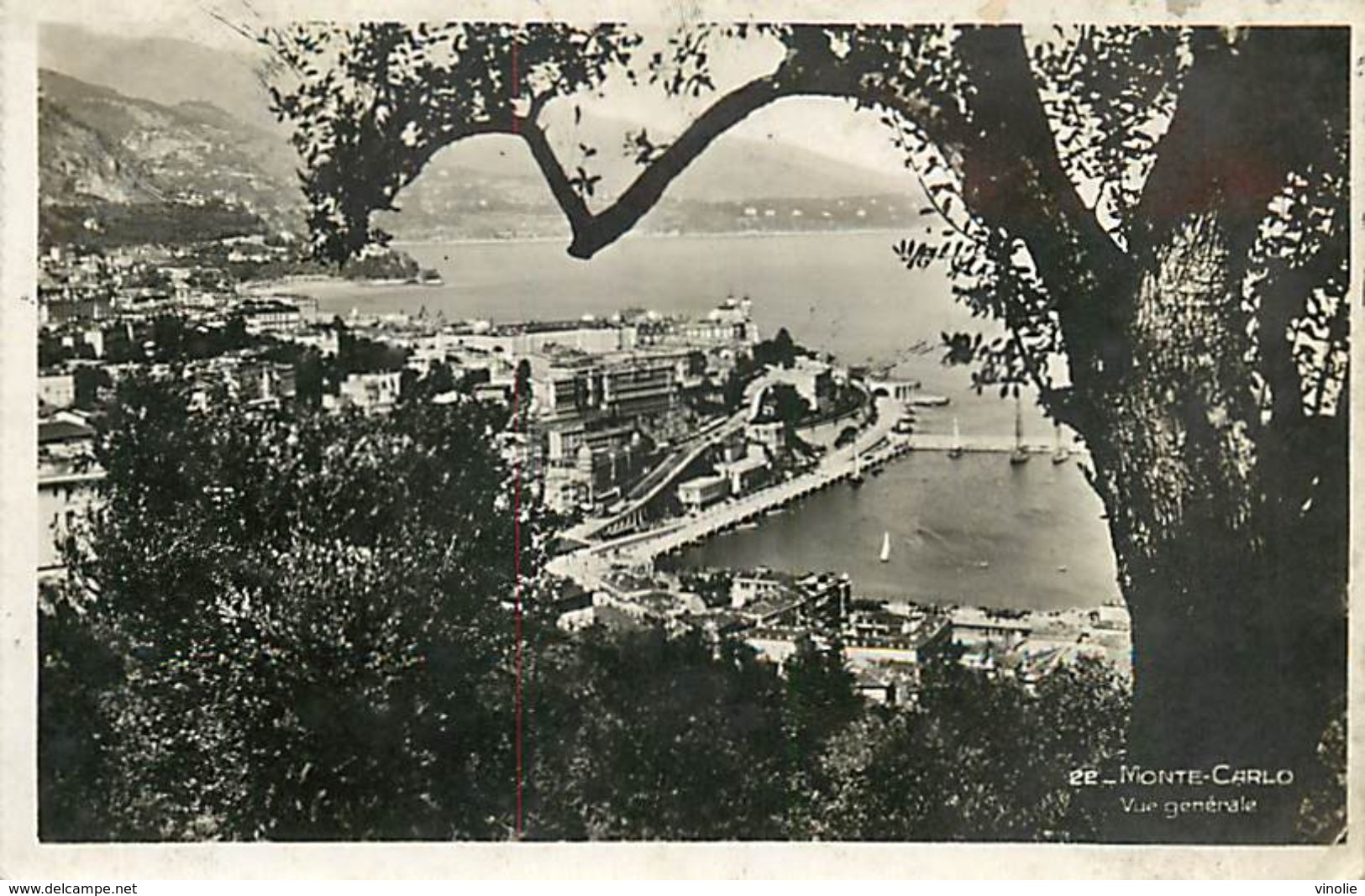 Réf : A-18 Pie Tre-3078 : CARTE POSTALE MONACO . TIMBRE 20 CENTIMES  1935 - Marcophilie