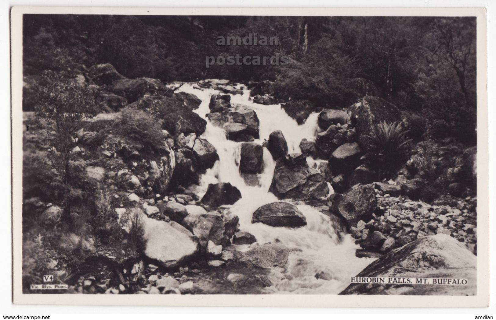 AUSTRALIA, Eurobin Falls - Mt Buffalo - Victoria, C1930s Vintage RPPC Real Photo Postcard - Other & Unclassified