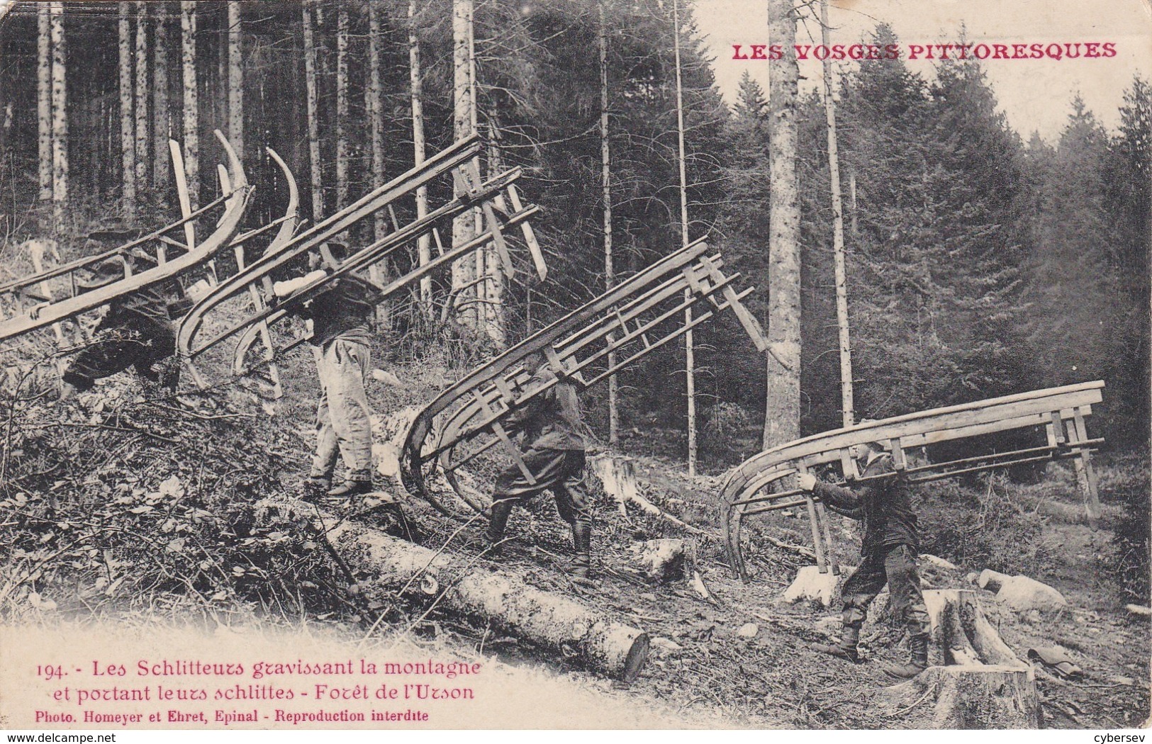 Forêt De L'Urson - Les Schlitteurs Gravissant La Montagne - Autres & Non Classés