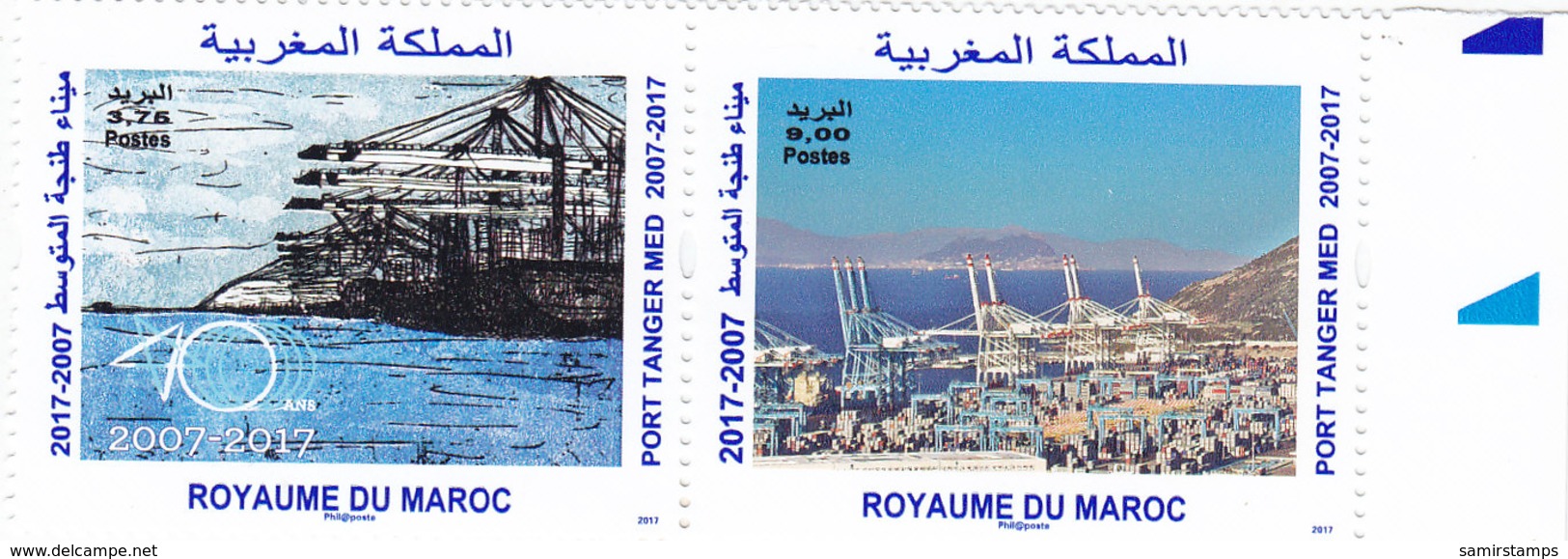 Morocco New Issue 2017, Port Of Tanger 2 Stamps Se Tenant Compl.set MNH - SKRILL PAY. ONLY - Morocco (1956-...)