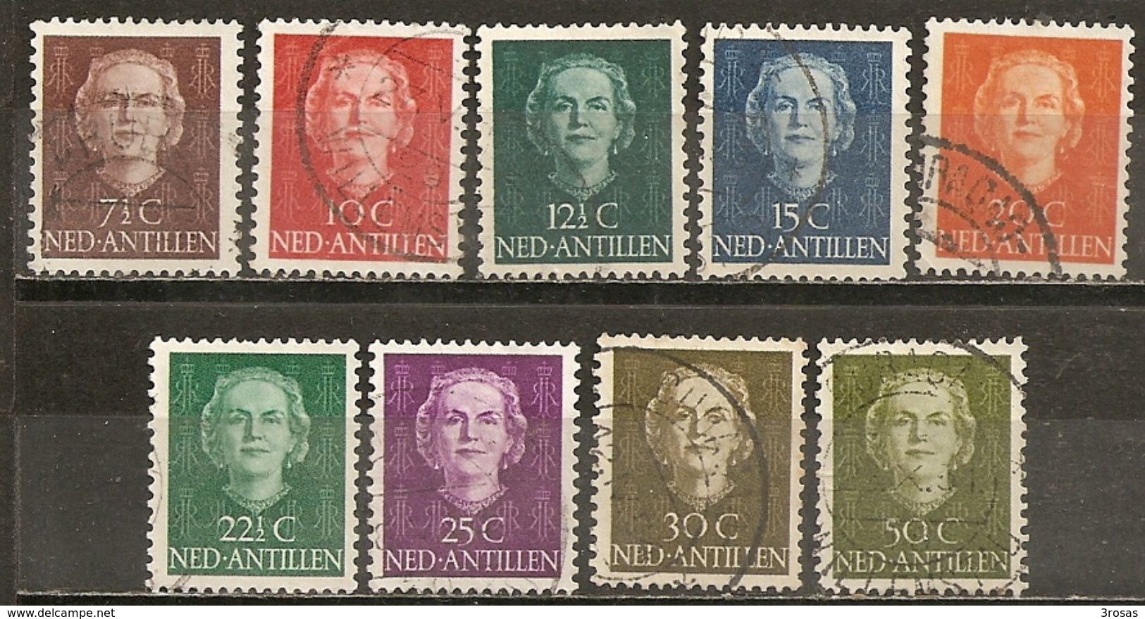 Antilles Neerlandaises Netherlands Antilles 1950 Definitives Obl - Curacao, Netherlands Antilles, Aruba