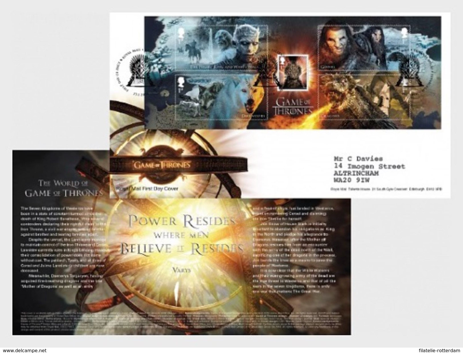 Groot-Brittannië / Great Britain - Postfris / MNH - FDC Sheet Game Of Thrones 2018 - Ongebruikt