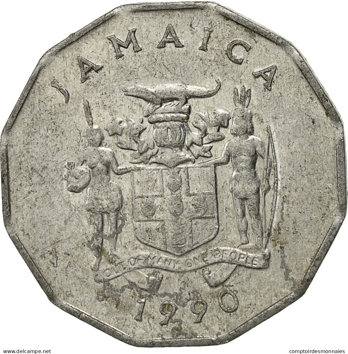 Monnaie, Jamaica, Elizabeth II, Cent, 1990, British Royal Mint, TTB, Aluminium - Jamaique