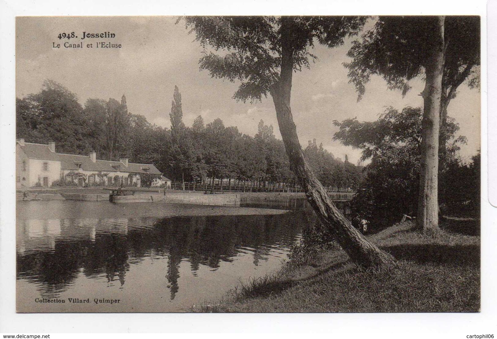 - CPA JOSSELIN (56) - Le Canal Et L'Ecluse - Collection Villard 4948 - - Josselin