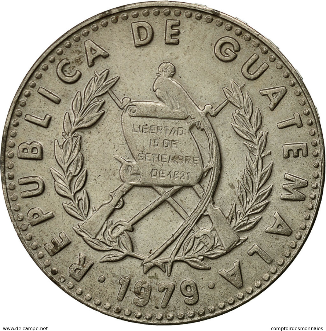 Monnaie, Guatemala, 25 Centavos, 1979, TTB+, Copper-nickel, KM:278.1 - Guatemala