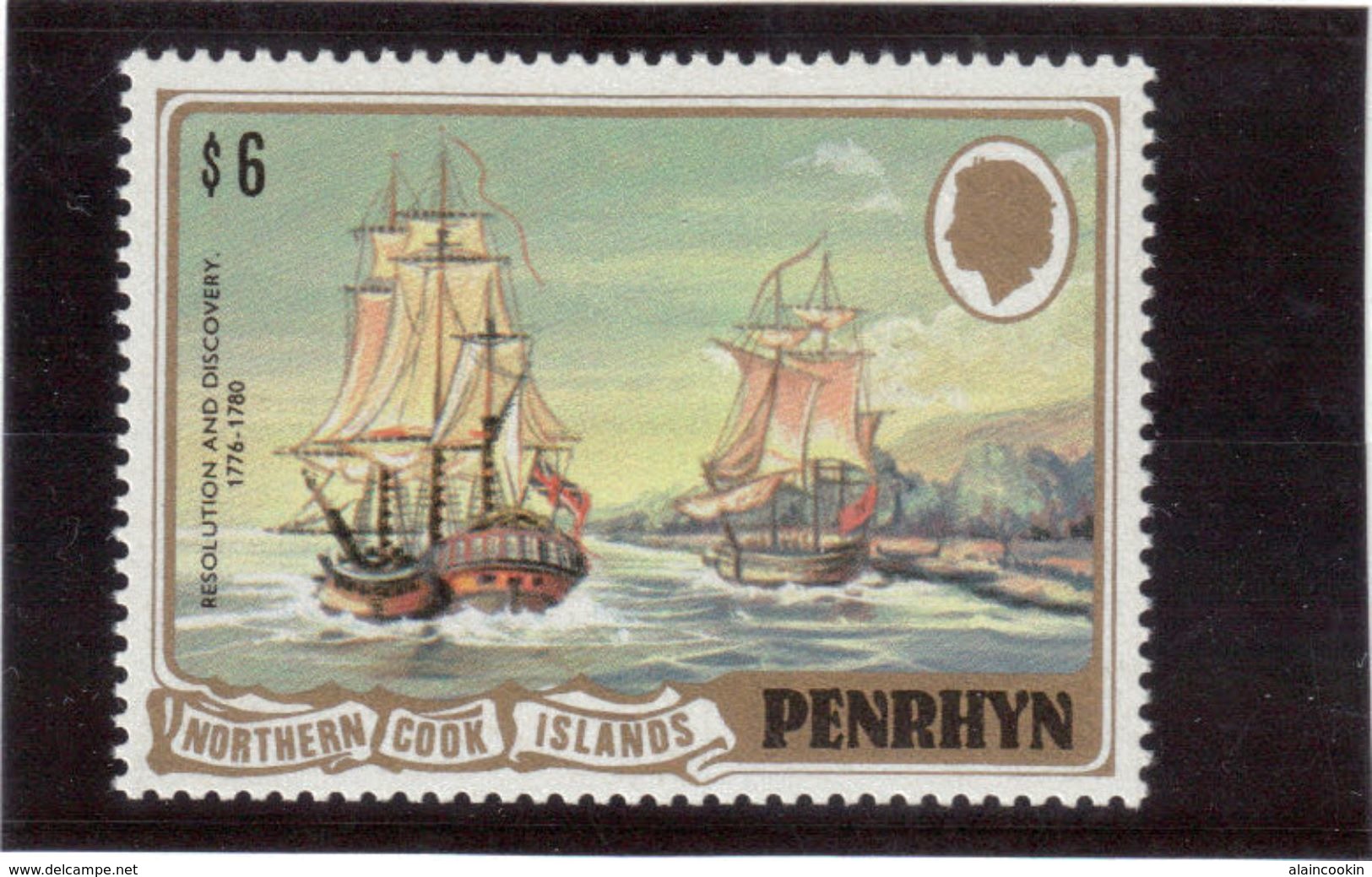 CP016 - PENRHYN PO 186** De 1981.Bateaux  Résolution Et Discovery De James COOK - Penrhyn