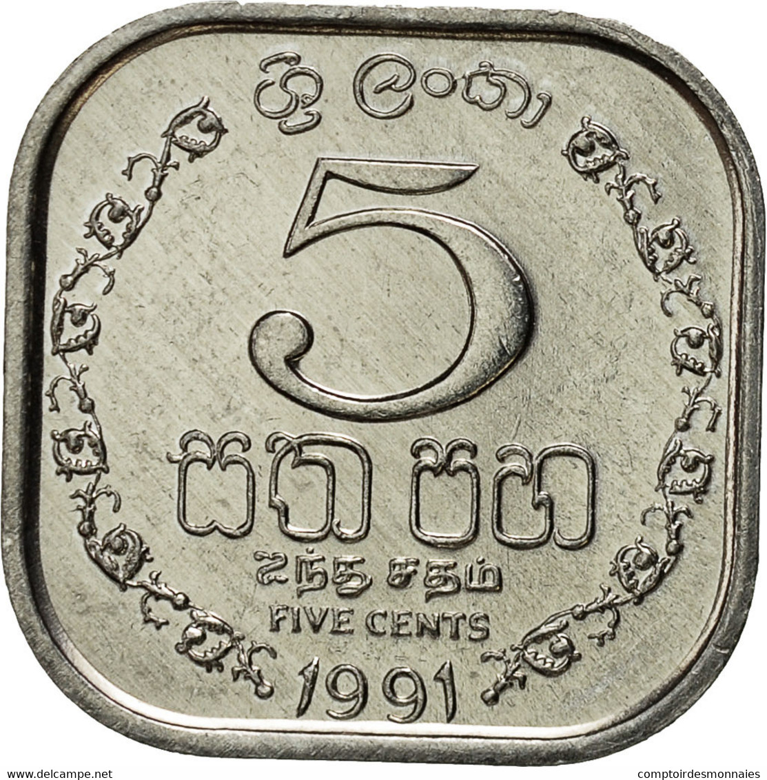 Monnaie, Sri Lanka, 5 Cents, 1991, SUP, Aluminium, KM:139a - Sri Lanka
