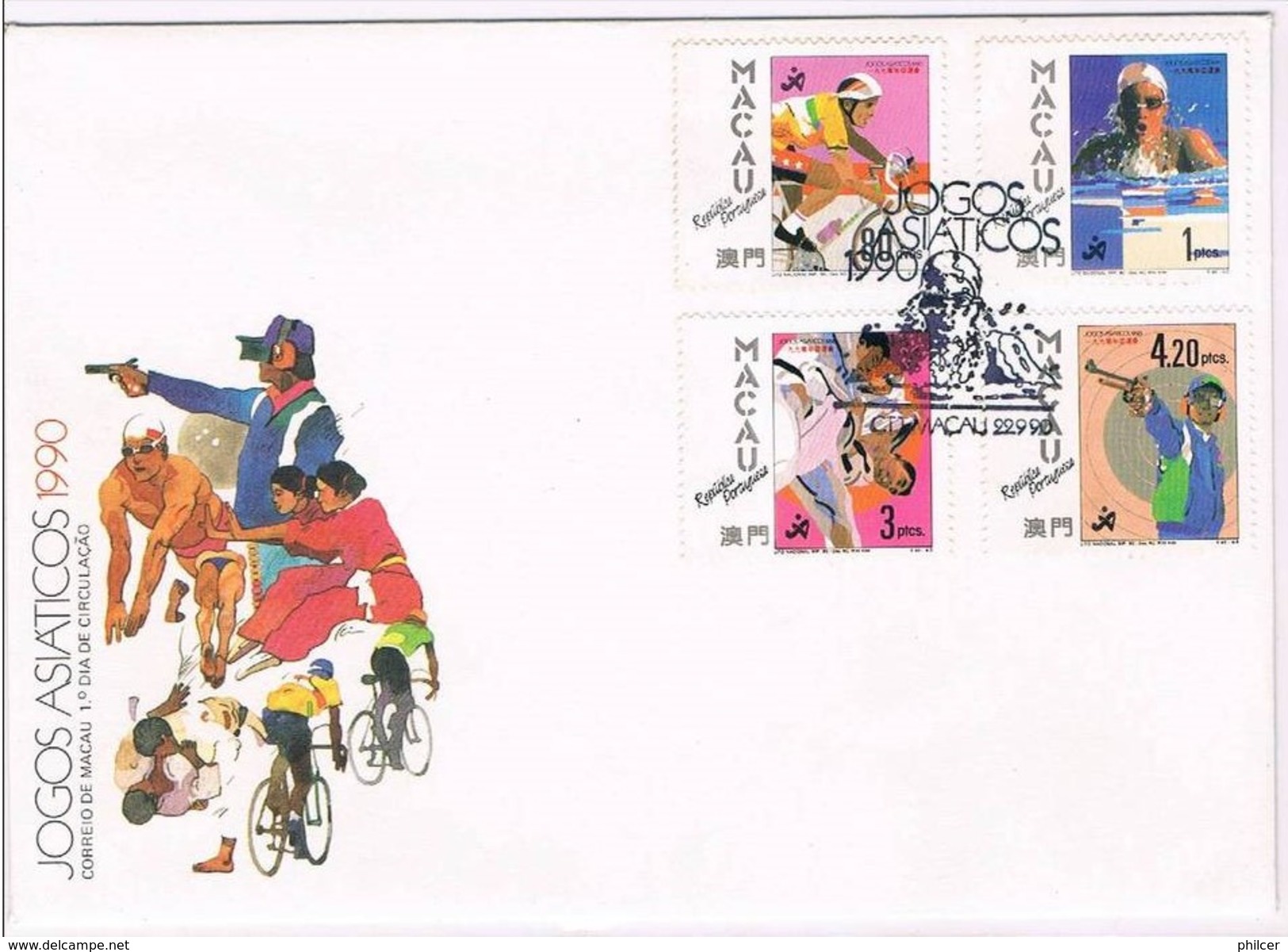 Macau, 1990, FDC Jogos Asiáticos - FDC