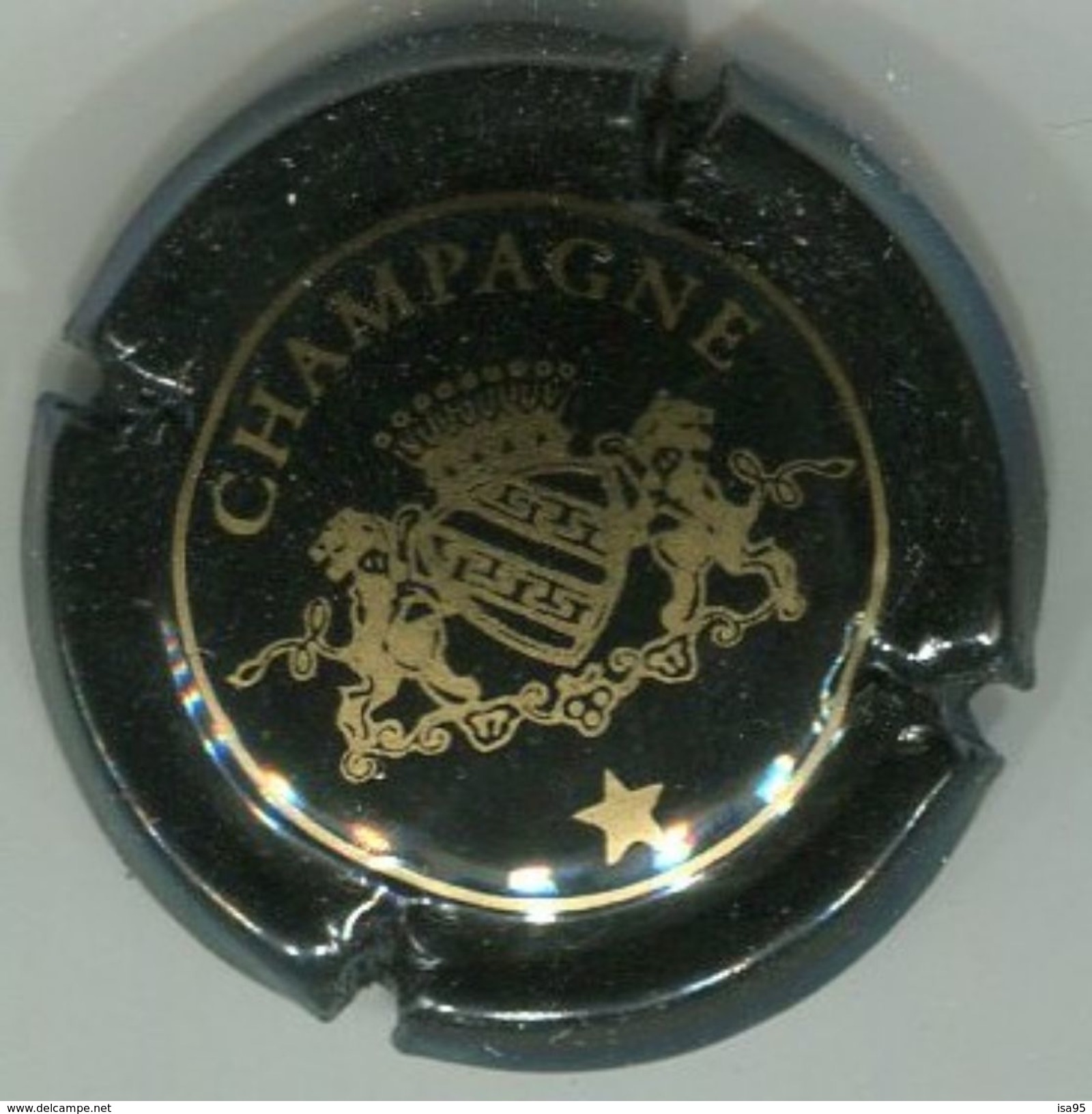 CAPSULE-CHAMPAGNE VANDIERES N°12 Avec étoile Noir & Or - Sonstige & Ohne Zuordnung