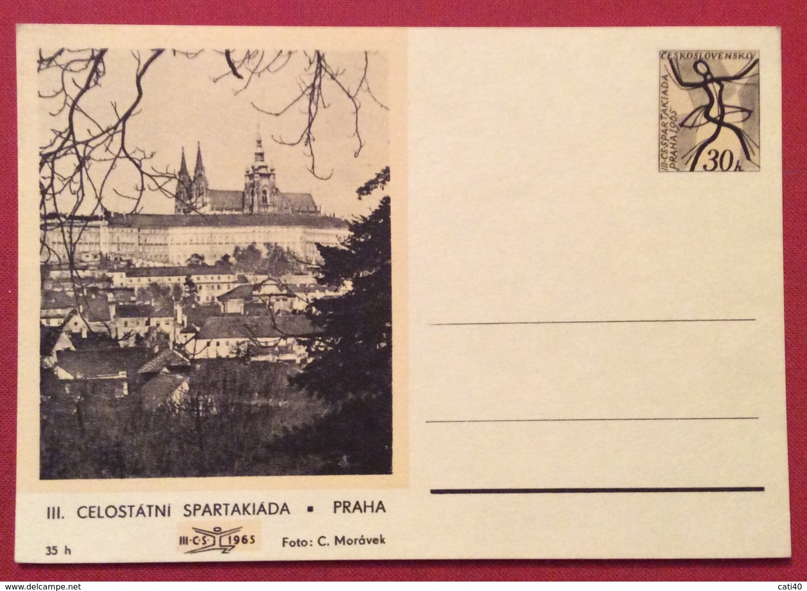 SPORT CECOSLOVACCHIA CARTOLINA POSTALE EMESSA PER LA SPARTAKIADE PRAHA PRAGA 1965 - Autres & Non Classés