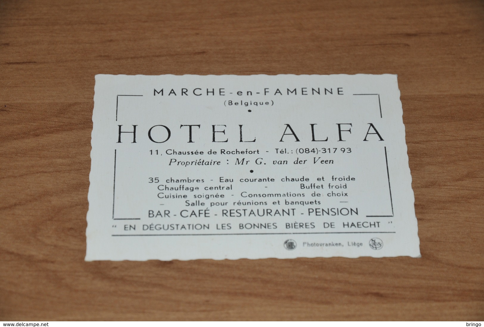 417- Haecht, Hotel Alfa, Marche En-Famenne, Bar-Café-Restaurant-Pension - Andere & Zonder Classificatie