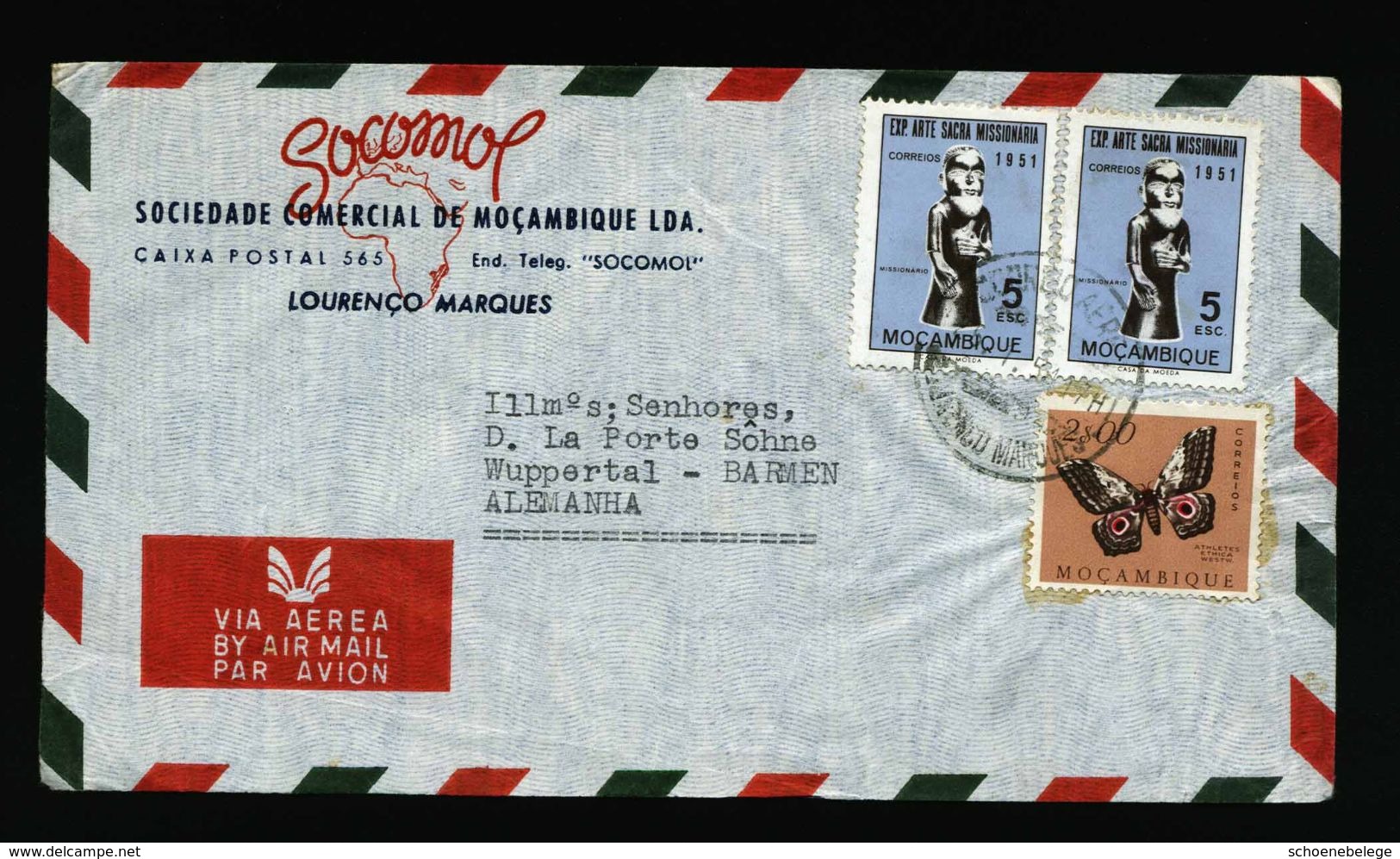 A5074) Portug. Mosambik Brief Lourenco Marques 1951 Nach Germany - Mosambik