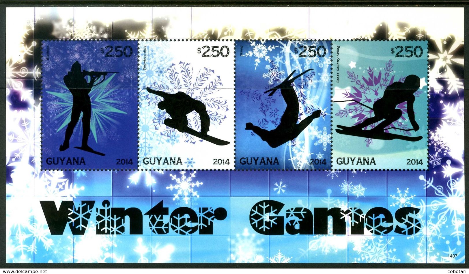 GUYANA 2014** - Winter Olympic Games In Sochi - Block Di 4 Val. MNH Come Da Scansione - Inverno 2014: Sotchi