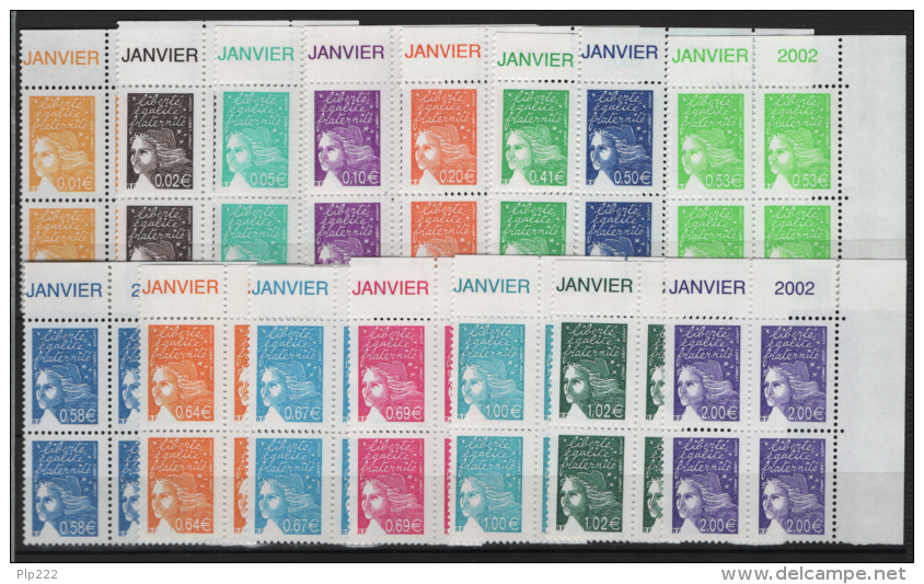 Francia 2002 Unif. 3412/26 Block Of 4 **/MNH VF - 1997-2004 Marianne (14. Juli)