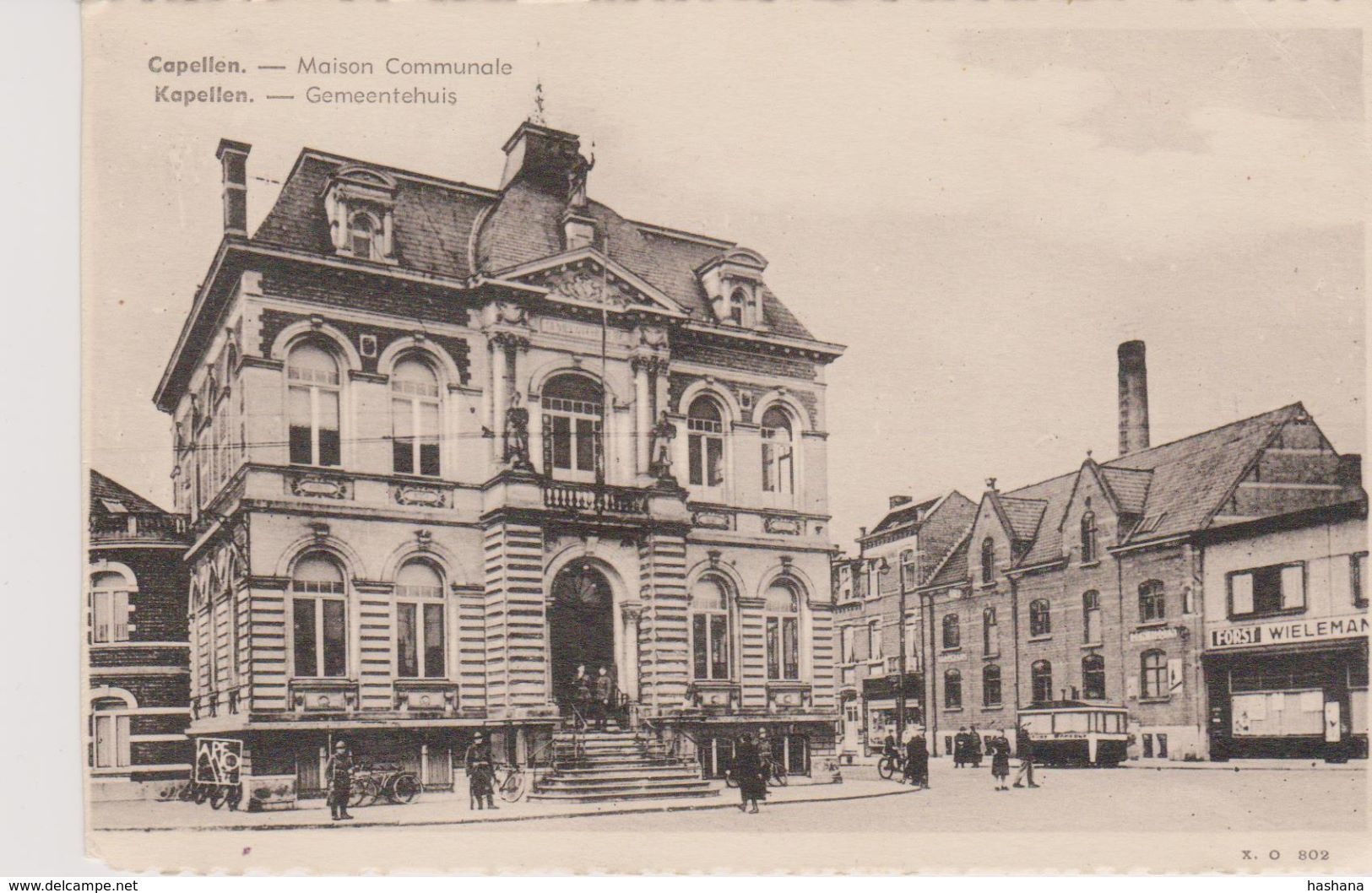 Cpa Capellen - Kapellen Maison Communale. Animée. Gemeentehuis.X.O 802 Uitg.C.Antheunissens - Kapellen