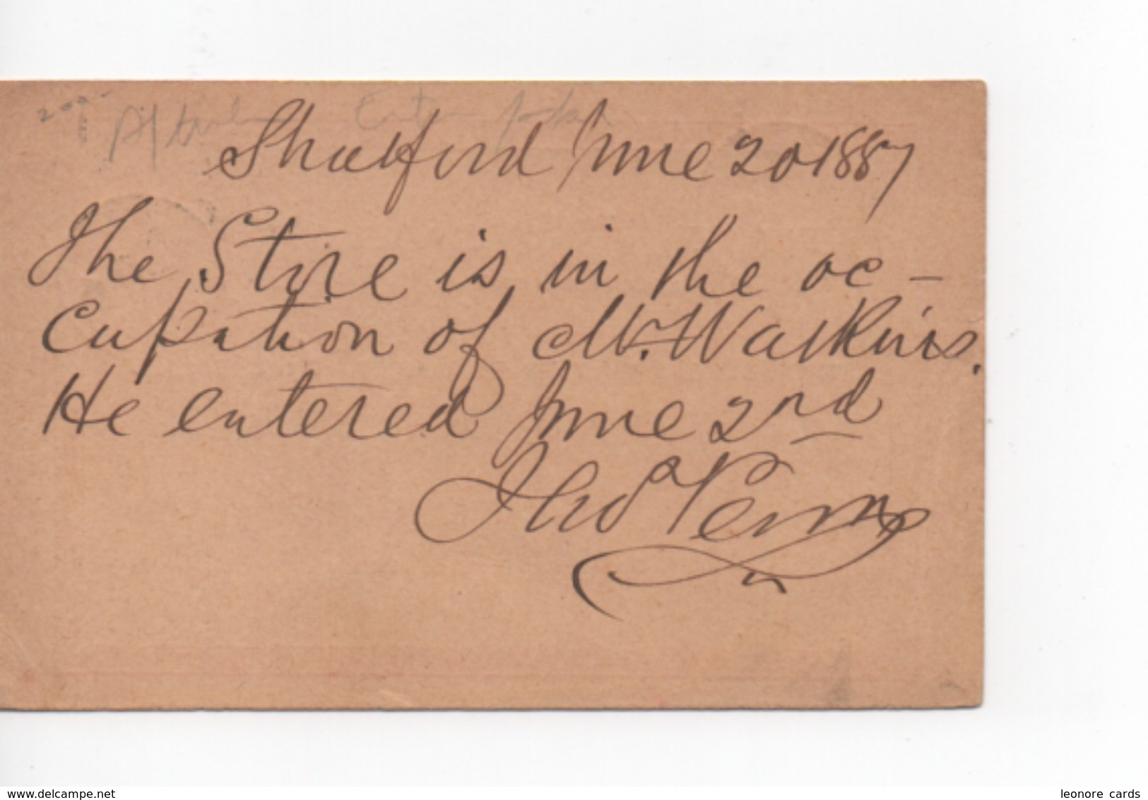CPA.Timbres.Entier Postal New Zeland 1887 Deux Cachets Carte écrite - Entiers Postaux