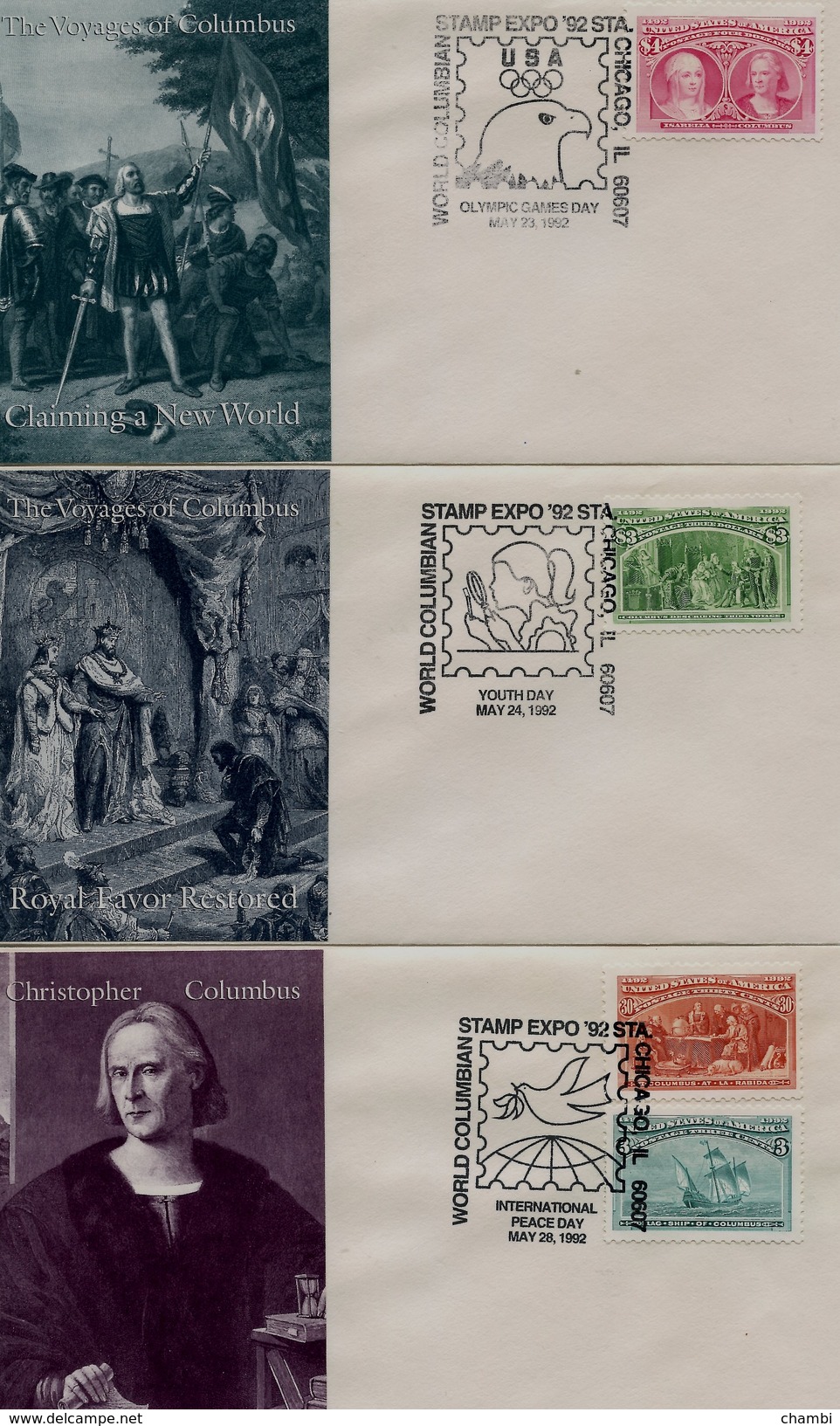 10 FDC USA 1992 Christophe Colomb Columbus Discovéry América Kolumbus Serie 16 Timbres Complète Voir 4 Scans - 1991-2000