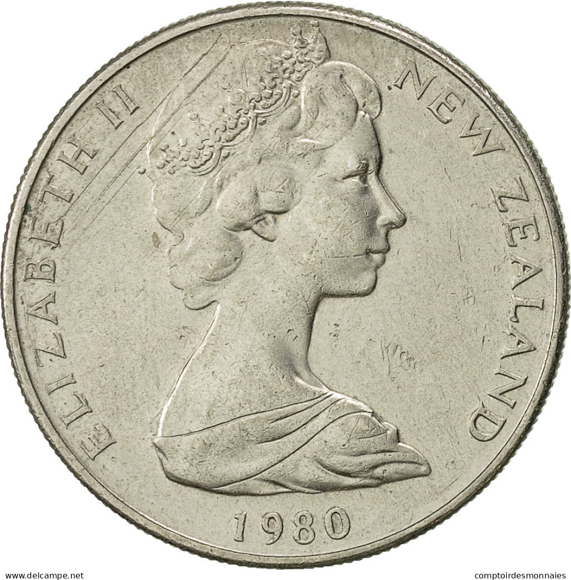 Monnaie, Nouvelle-Zélande, Elizabeth II, 10 Cents, 1980, TTB+, Copper-nickel - Nouvelle-Zélande