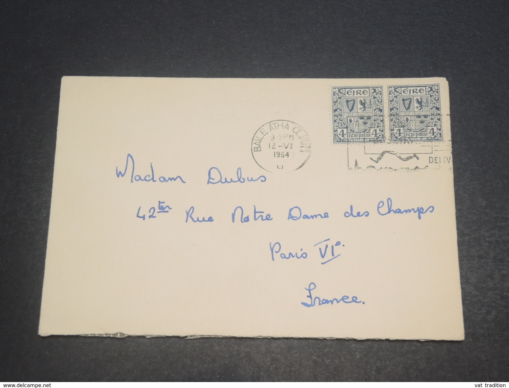 IRLANDE - Enveloppe Pour Paris  En 1964 , Affranchissement Et Oblitération Plaisants -  L 11573 - Lettres & Documents