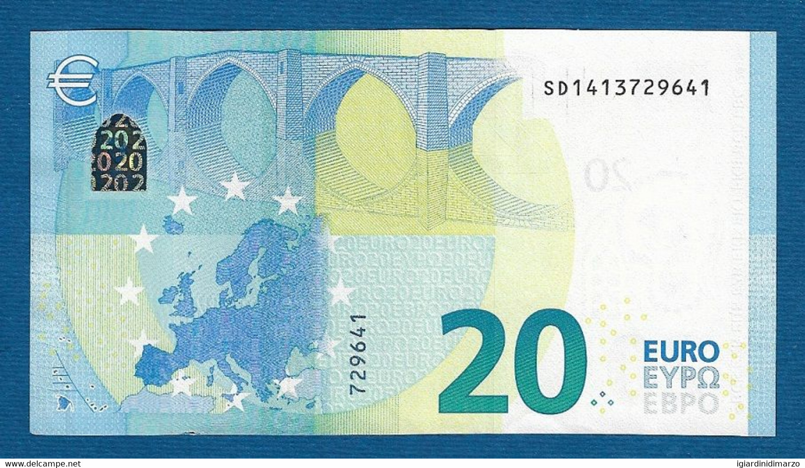 EURO - ITALIA - 2015 - BANCONOTA DA 20 EURO DRAGHI SERIE SD (S019A3) - NON CIRCOLATA (FDS-UNC) - IN OTTIME CONDIZIONI. - 20 Euro