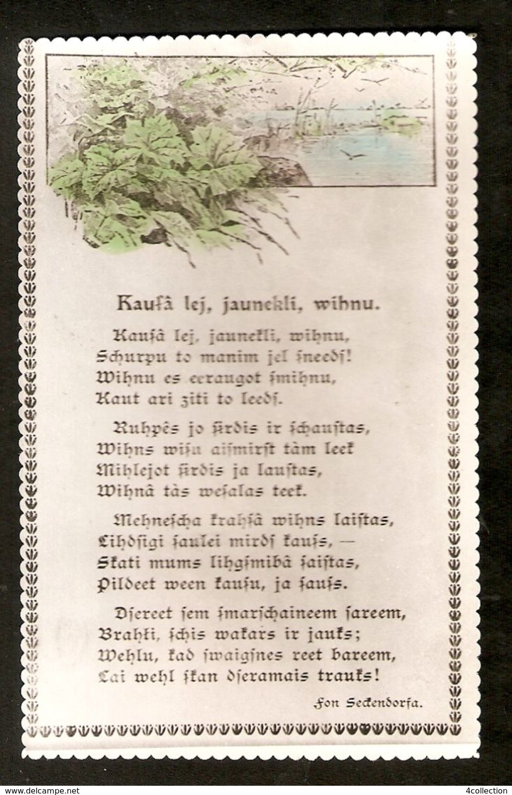 K2. Old Photo Postcard Latvian Folk Folklore Poem Lyric Poetry Prose By ? - Other & Unclassified
