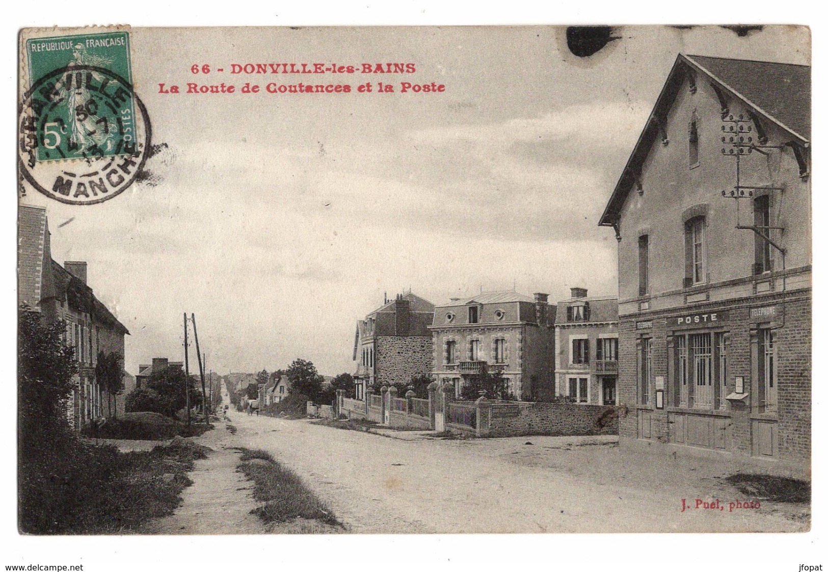 50 MANCHE - DONVILLE LES BAINS La Route De Coutances Et La Poste - Autres & Non Classés