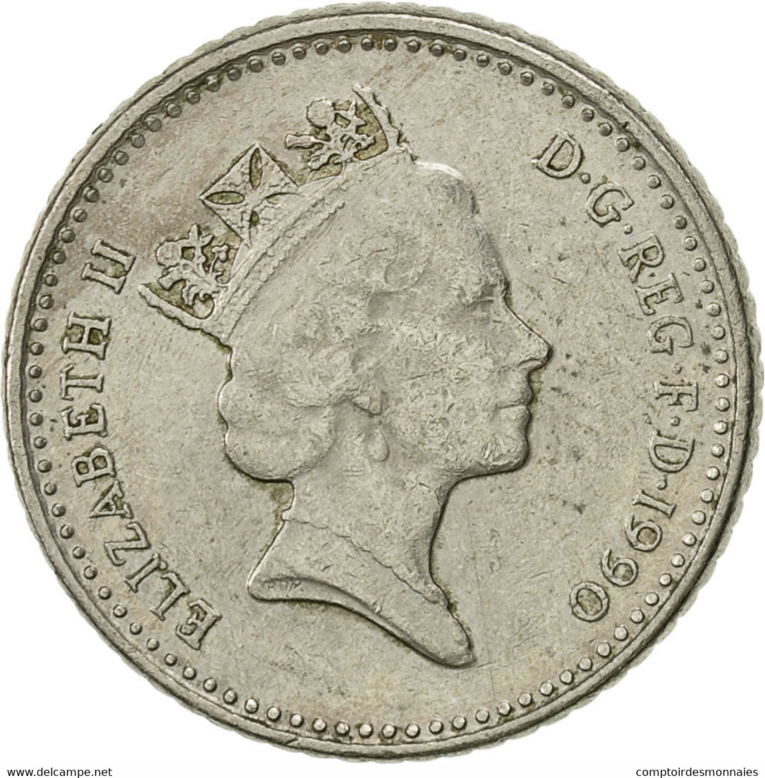 Monnaie, Grande-Bretagne, Elizabeth II, 5 Pence, 1990, TTB, Copper-nickel - 5 Pence & 5 New Pence