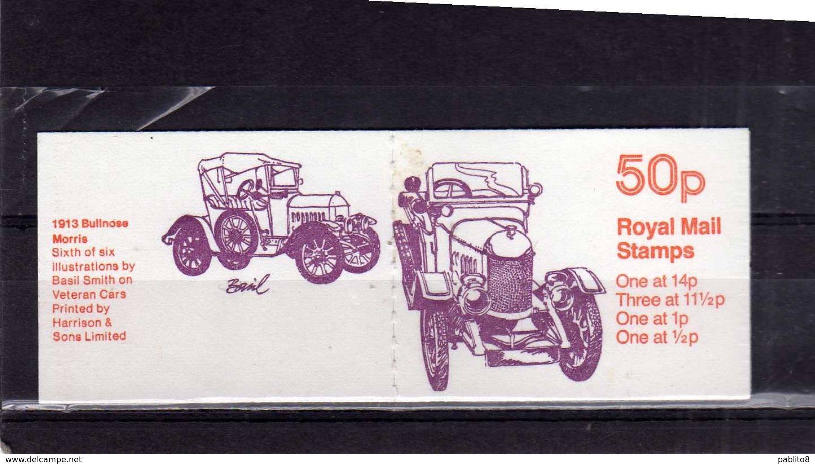 GREAT BRITAIN GRAN BRETAGNA 1981 DEFINITIVES STAMPS 50P VETERAN CAR BOOKLET LIBRETTO MNH - Libretti