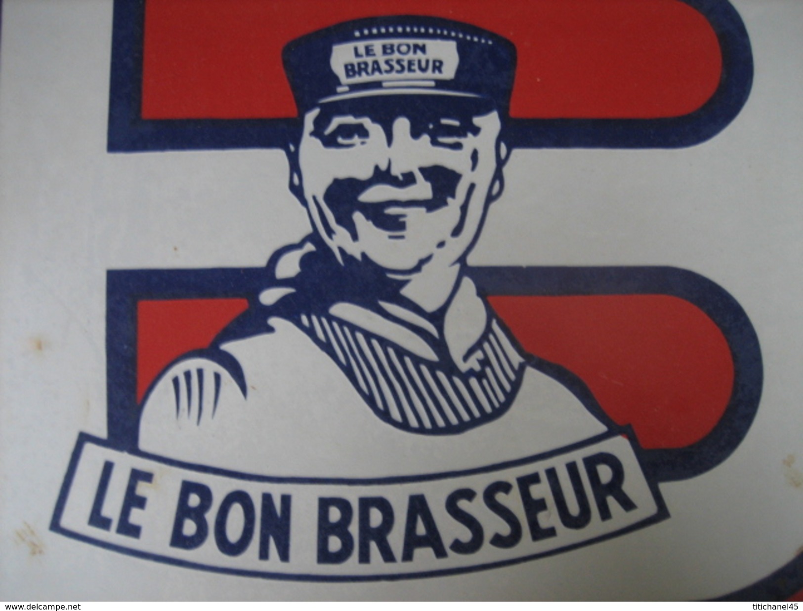 Partie D'une Plaque émaillée De 1934 Brasserie PIEDBOEUF "LE BON BRASSEUR" - Liquore & Birra