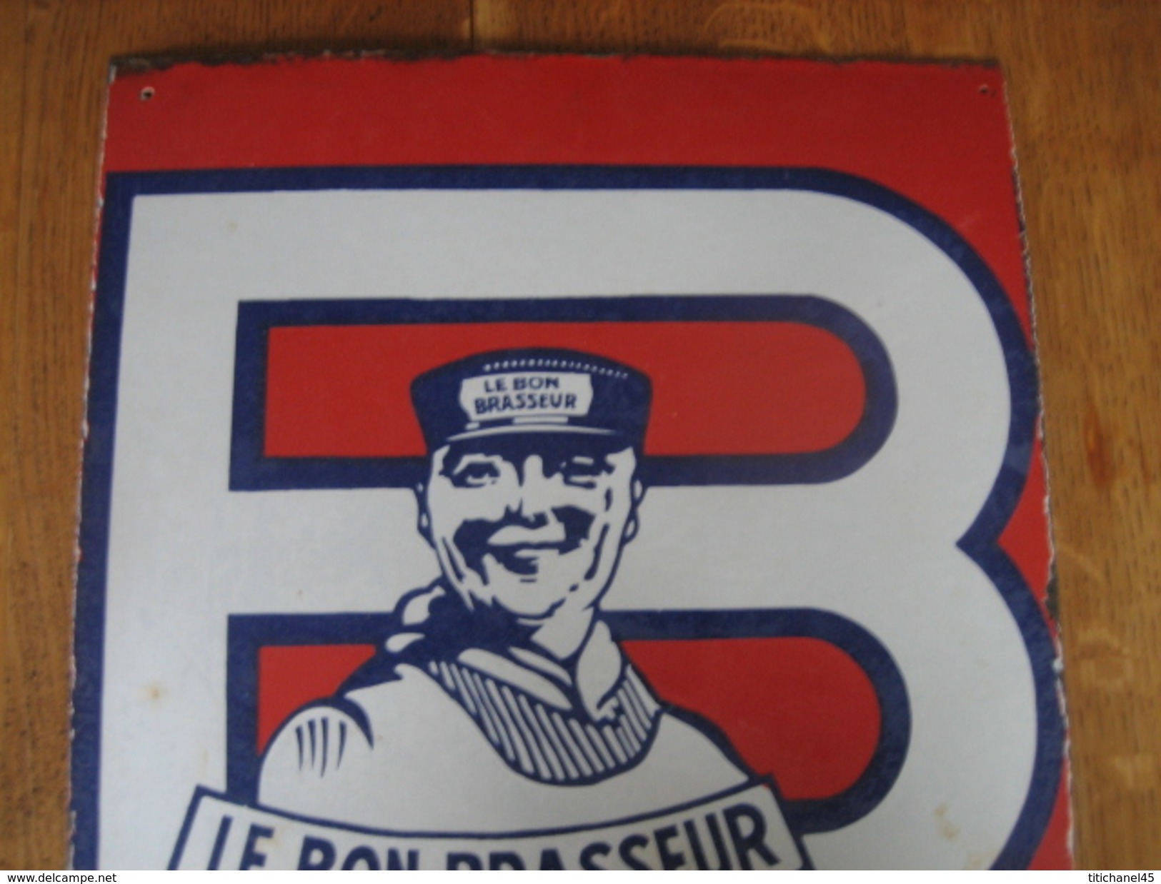 Partie D'une Plaque émaillée De 1934 Brasserie PIEDBOEUF "LE BON BRASSEUR" - Licores & Cervezas