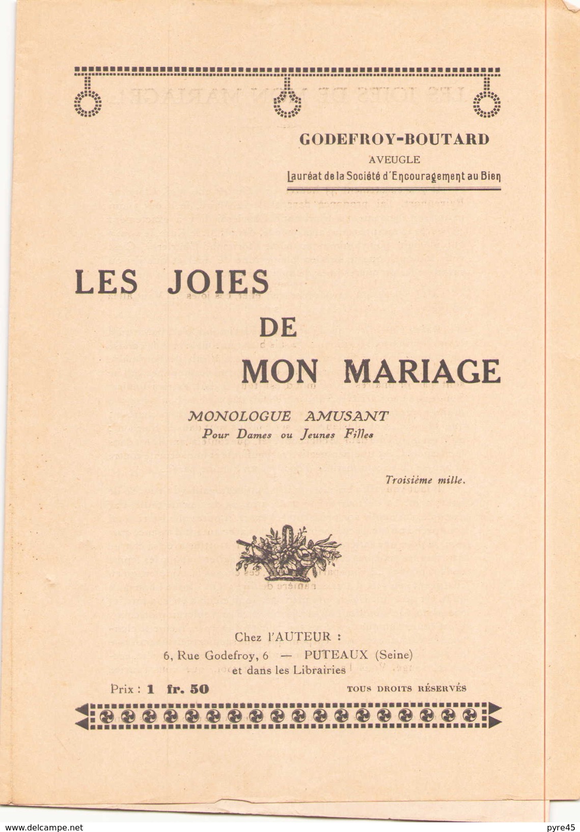 Les Joies De Mon Mariage Monologue Amusant Pour Dames Ou Jeunes Filles - Théâtre & Déguisements