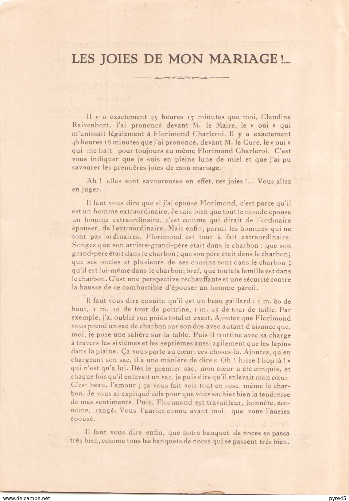 Les Joies De Mon Mariage Monologue Amusant Pour Dames Ou Jeunes Filles - Théâtre & Déguisements