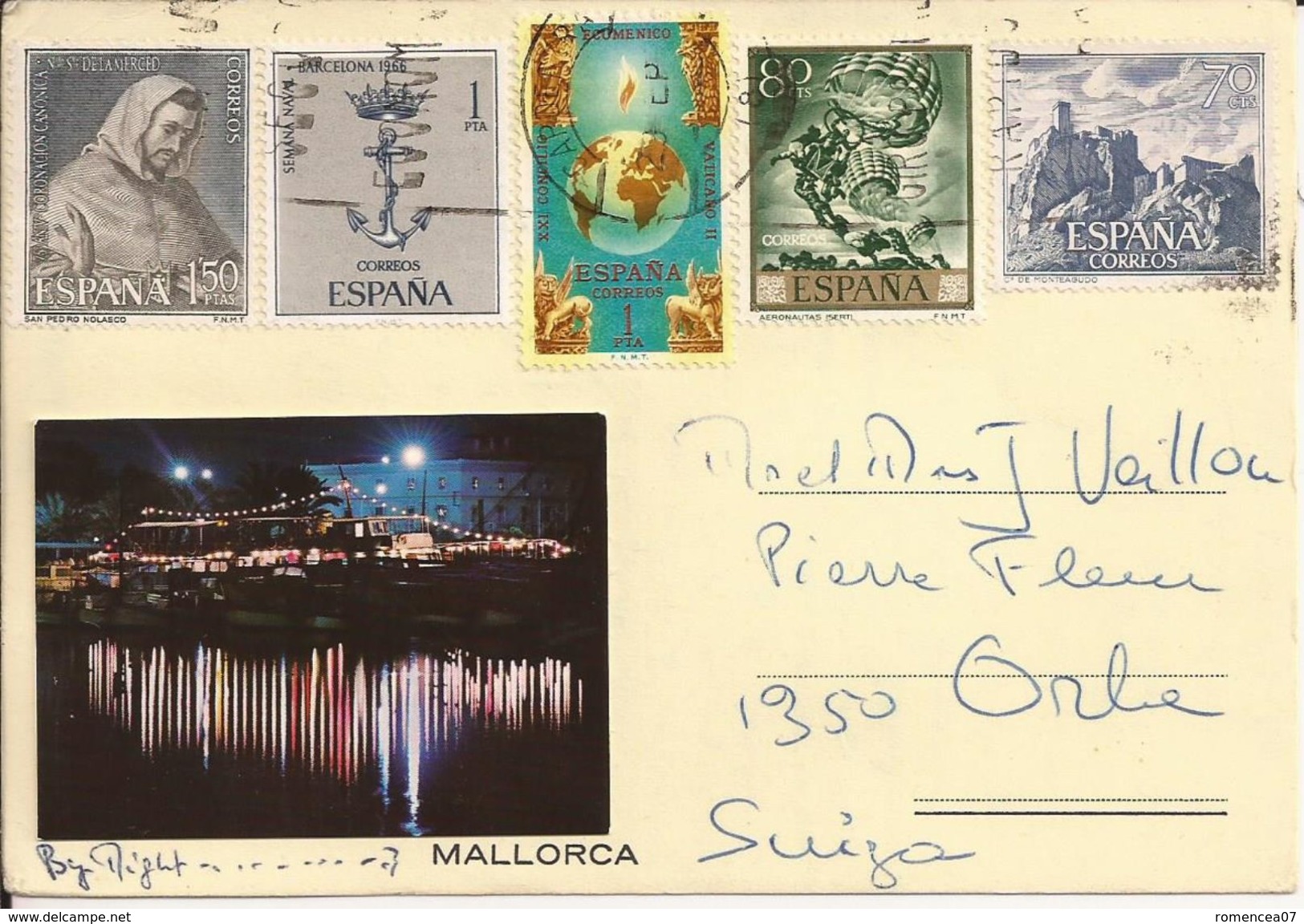 MALLORCA (Espana) - CARTE Avec TIMBRE - Vers La SWITZERLAND - 28 Janvier 1987 - Otros & Sin Clasificación