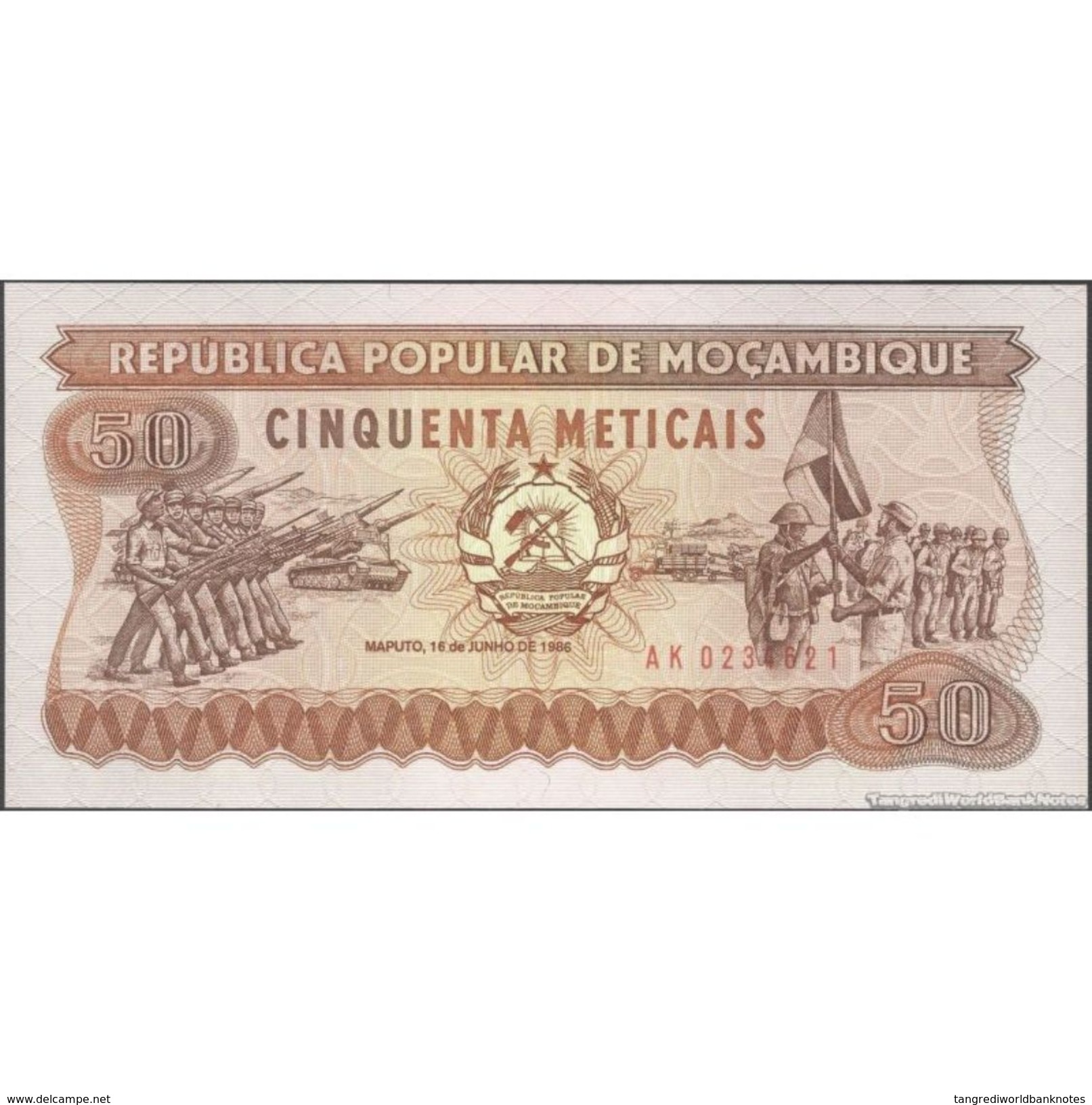 TWN - MOZAMBIQUE 129b - 50 Meticais 16.6.1986 Prefix AK UNC - Mozambico