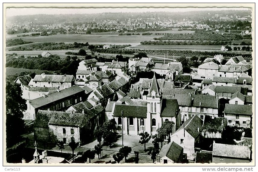 95 - B12523CPSM - PLESSIS BOUCHARD - Eglise, En Avion Au Dessus Â… - Très Bon état - VAL-D'OISE - Other & Unclassified