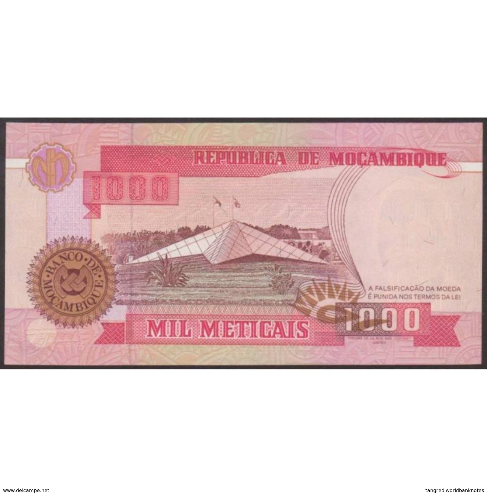 TWN - MOZAMBIQUE 135 - 1000 1.000 Meticais 16.6.1991 Prefix BA UNC - Mozambico