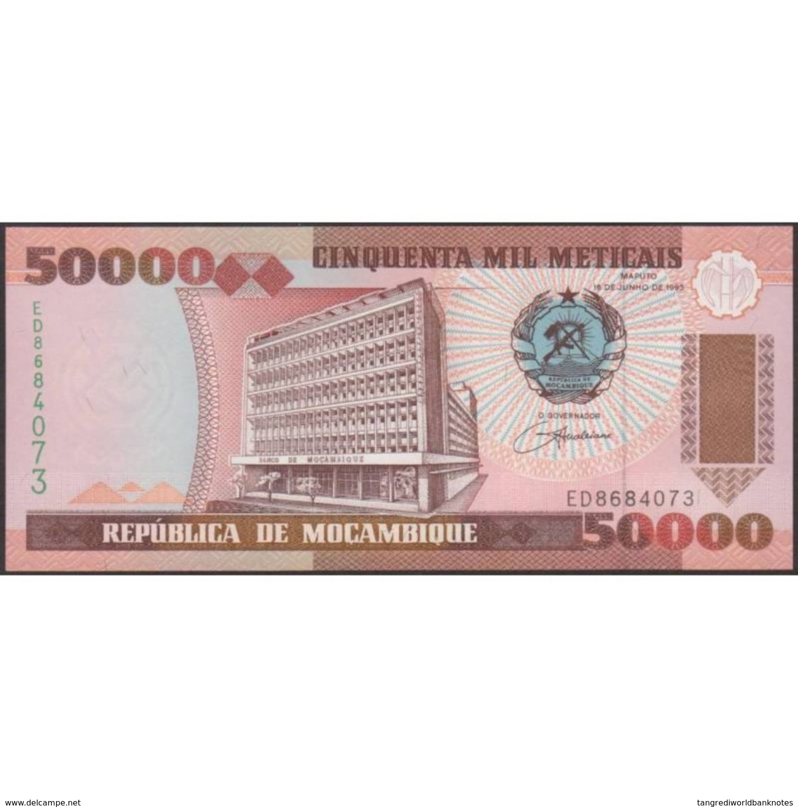 TWN - MOZAMBIQUE 138 - 50000 50.000 Meticais 16.6.1993 Prefix ED﻿ UNC - Mozambico