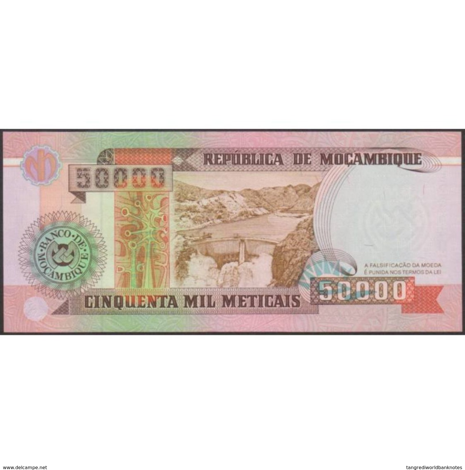 TWN - MOZAMBIQUE 138 - 50000 50.000 Meticais 16.6.1993 Prefix ED﻿ UNC - Mozambico