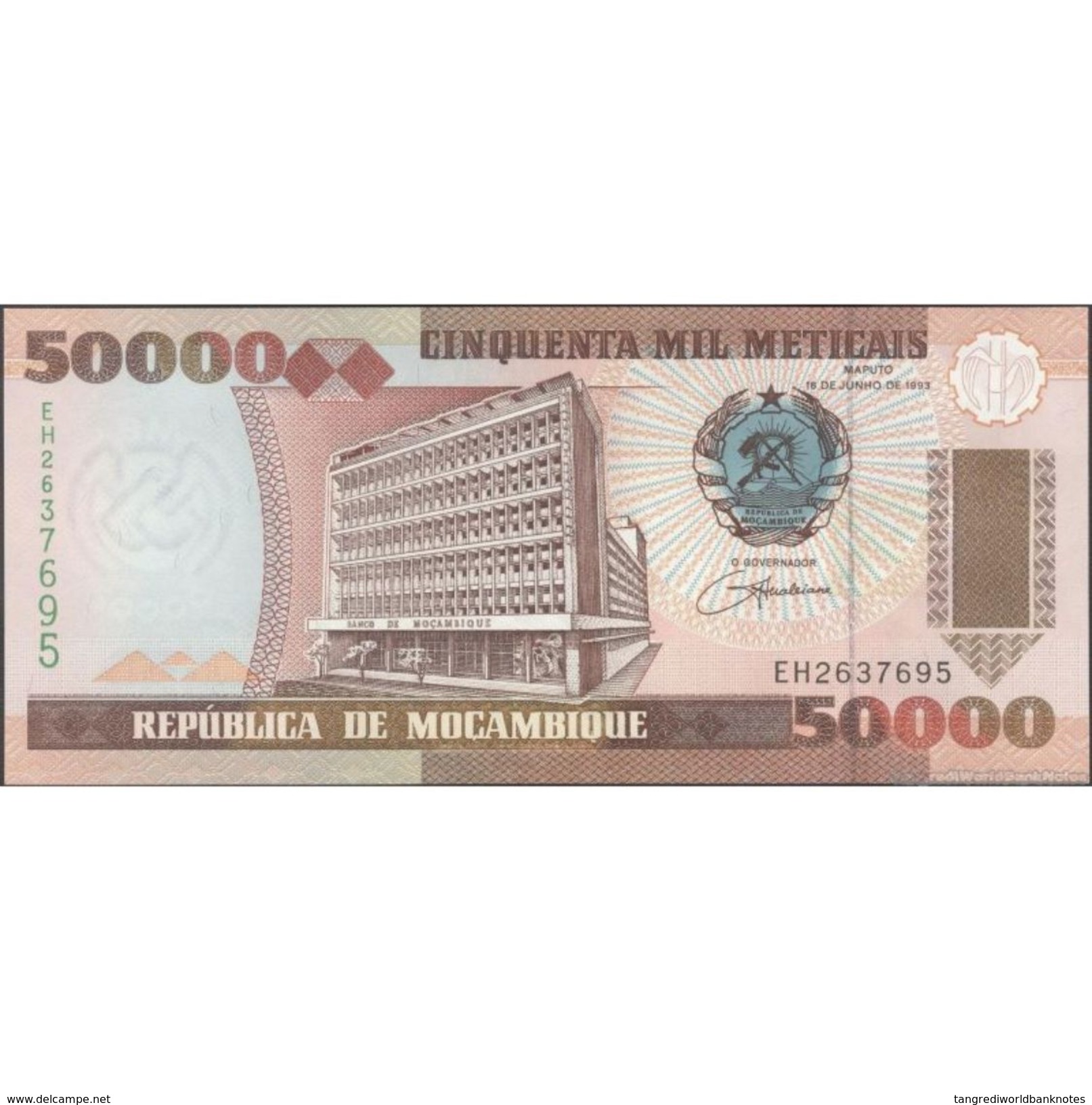 TWN - MOZAMBIQUE 138 - 50000 50.000 Meticais 16.6.1993 Prefix EH UNC - Mozambico