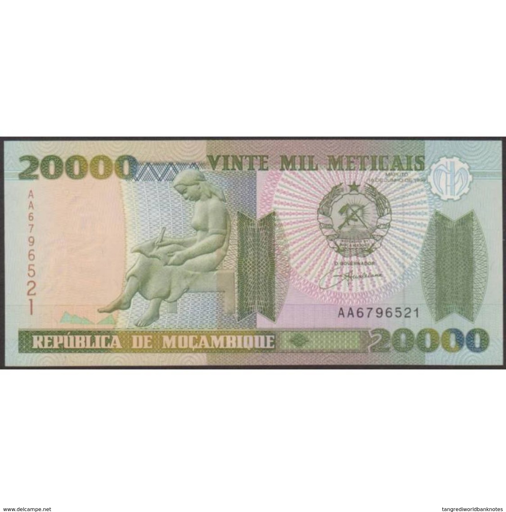 TWN - MOZAMBIQUE 140 - 20000 20.000 Meticais 16.6.1999 Prefix AA﻿ UNC - Mozambique