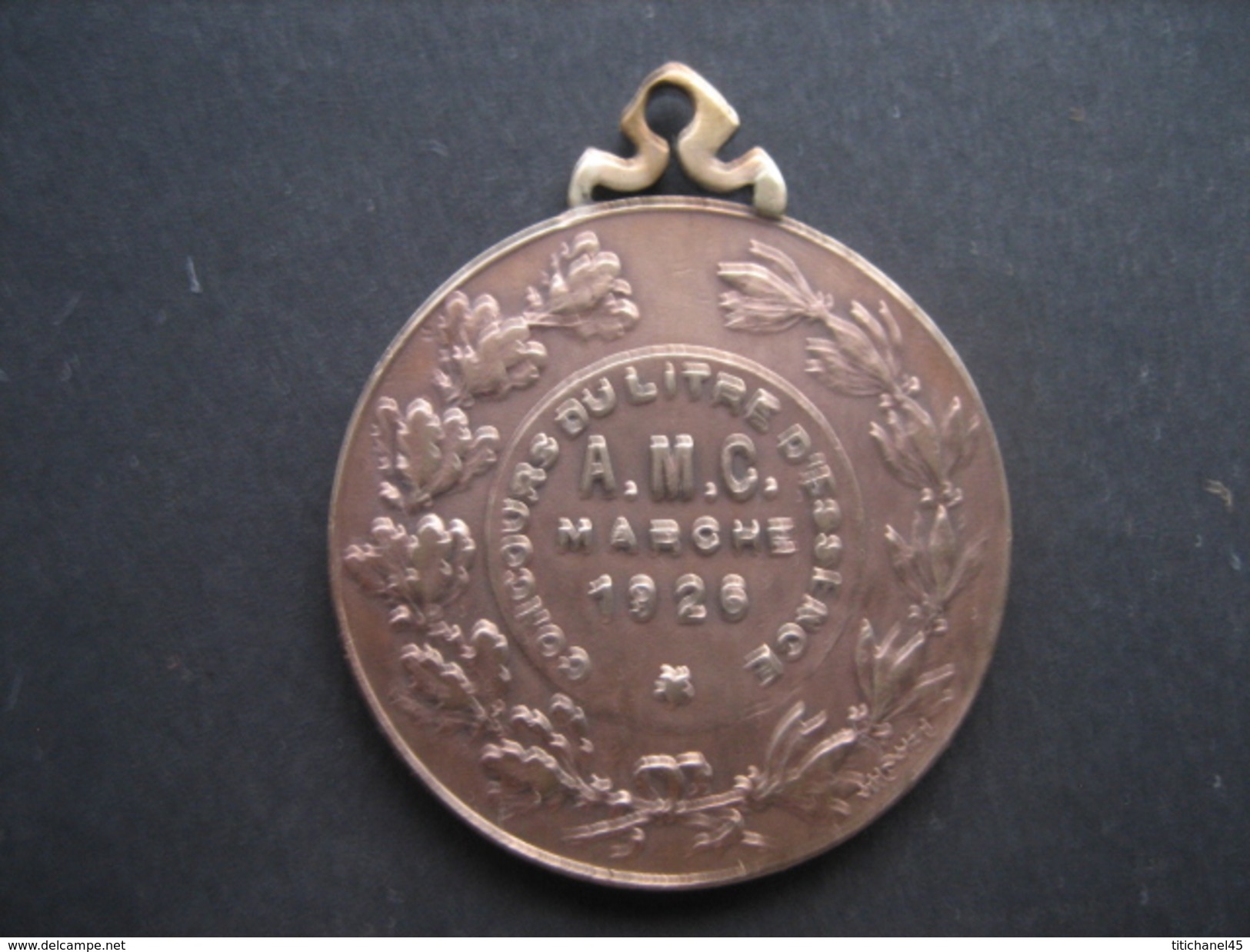 Médaille De 1926 CONCOURS DU LITRE D'ESSENCE AUTO MOTO CLUB De MARCHE - Motos