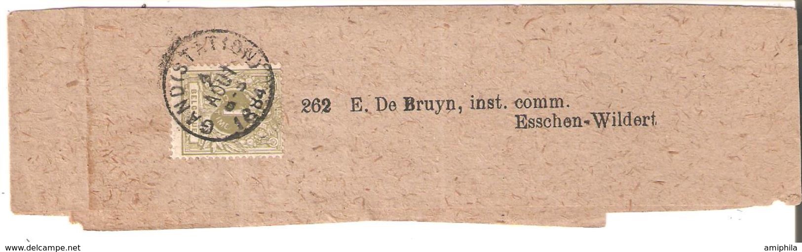 Bande Journal Complète TP. N° 42 Cad GAND(Station) Du 1/8/1884 V/Esschen-wildert. - 1869-1888 Lion Couché (Liegender Löwe)