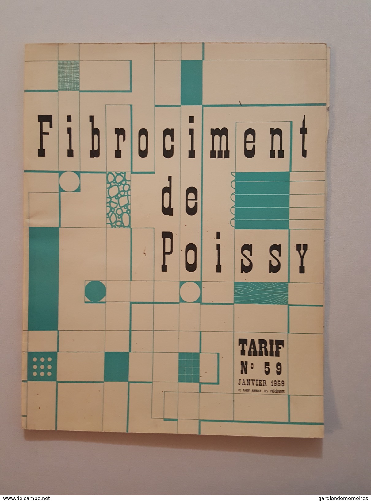 1959 Fibrociment De Poissy - Tarif N°59 - Advertising