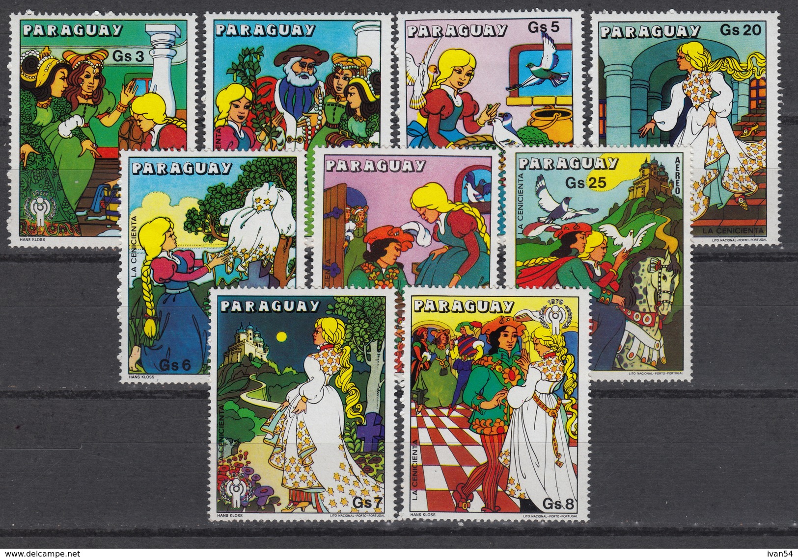 PARAGUAY 1713-19 + PA 824-5  MNH ** - Cendrillon – Assepoes – Cinderella (1979) - Paraguay